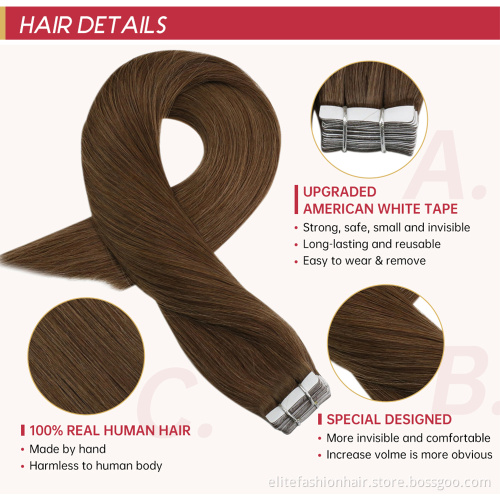 Tape In Hair Extensions Human Hair Remy 20pcs/set Skin Weft Real Natural Hair Extension